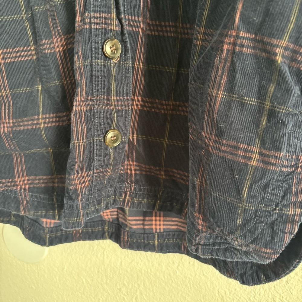 Madewell Women's Size Medium Blue Plaid Corduroy Kentwood Oversized Shirt Jacket - Picture 5 of 6